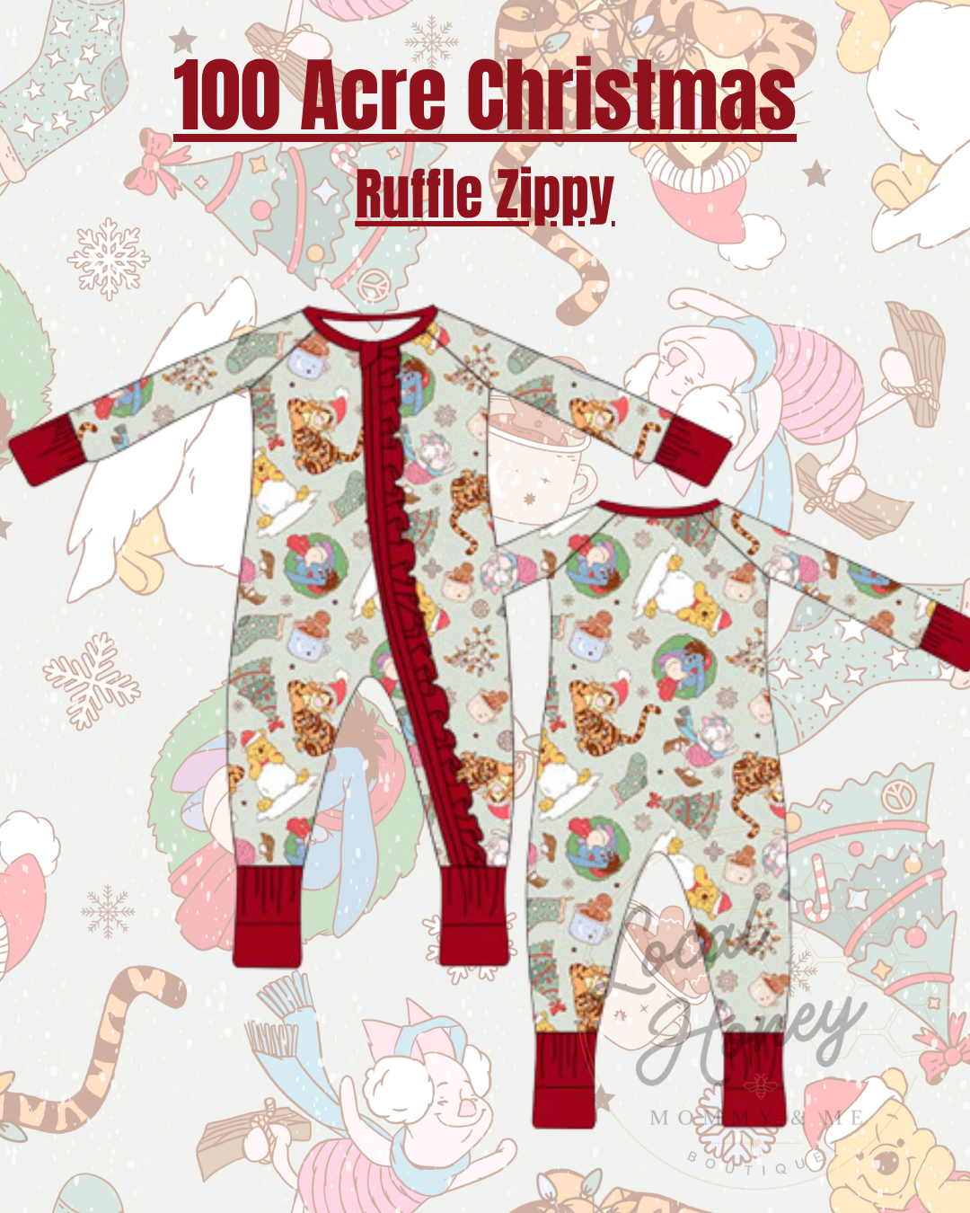 Pre order Ruffle Zippy 100 Acre Christmas