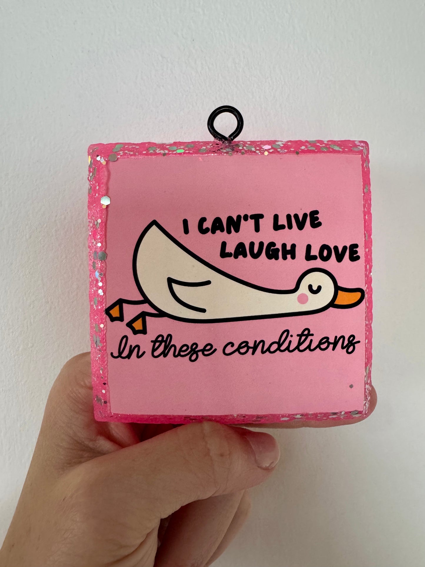 Can’t Live Laugh Love Square Freshie - Fragrance: Pink Chiffon
