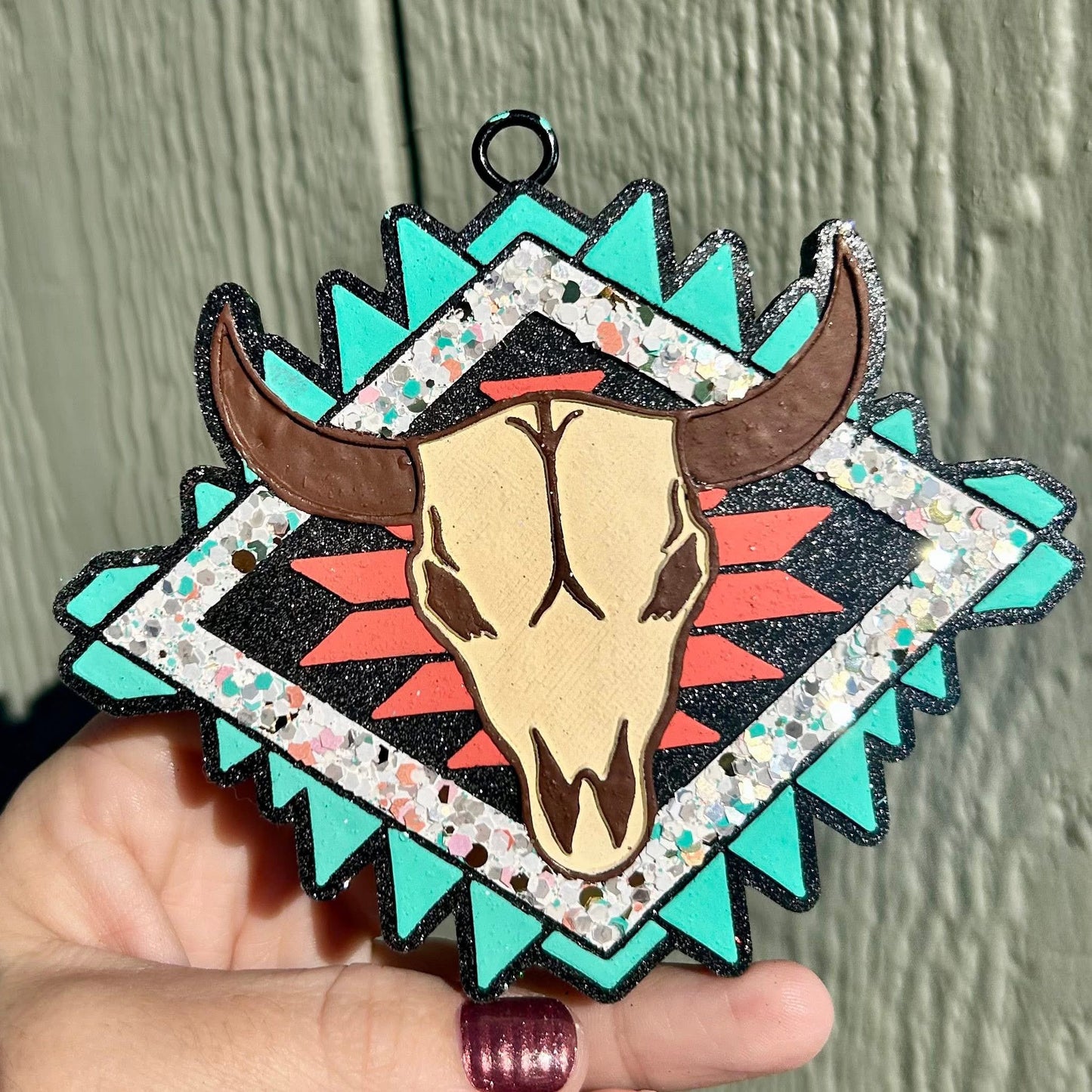 Aztec Diamond Bull Skull Freshie - Fragrance: Sweater Weather