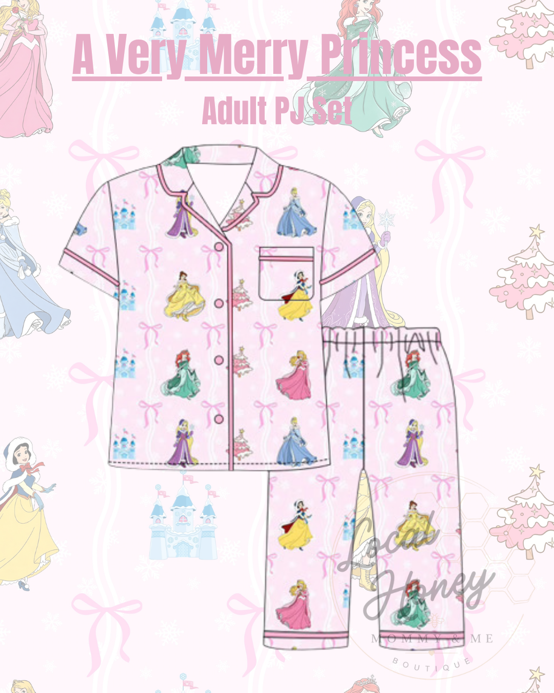 Pre order Adult Pj set A Very Merry Princess