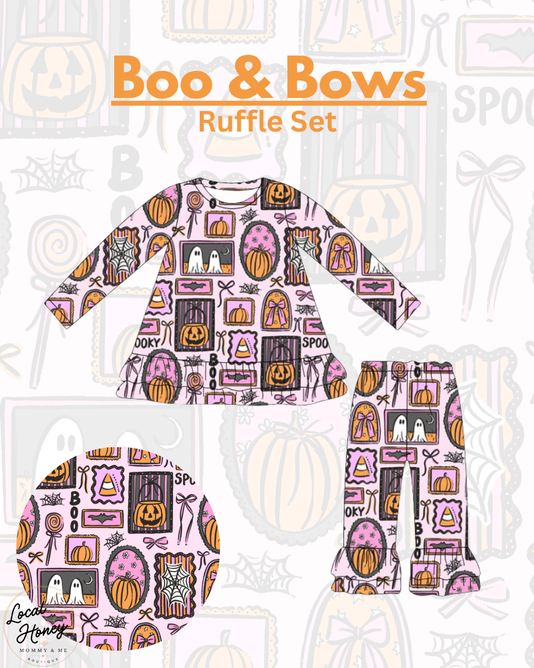 Pre order Boo & Bows Ruffle Set