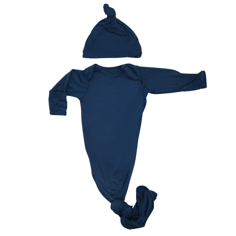 Navy Blue Knotted Gown with Knotted Hat