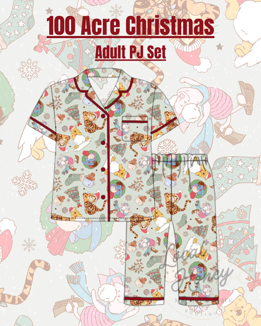 Pre order Adult Pj set 100 Acre Christmas