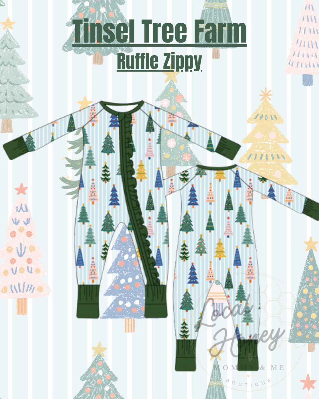 Pre order Ruffle Zippy Tinsel Tree Farm