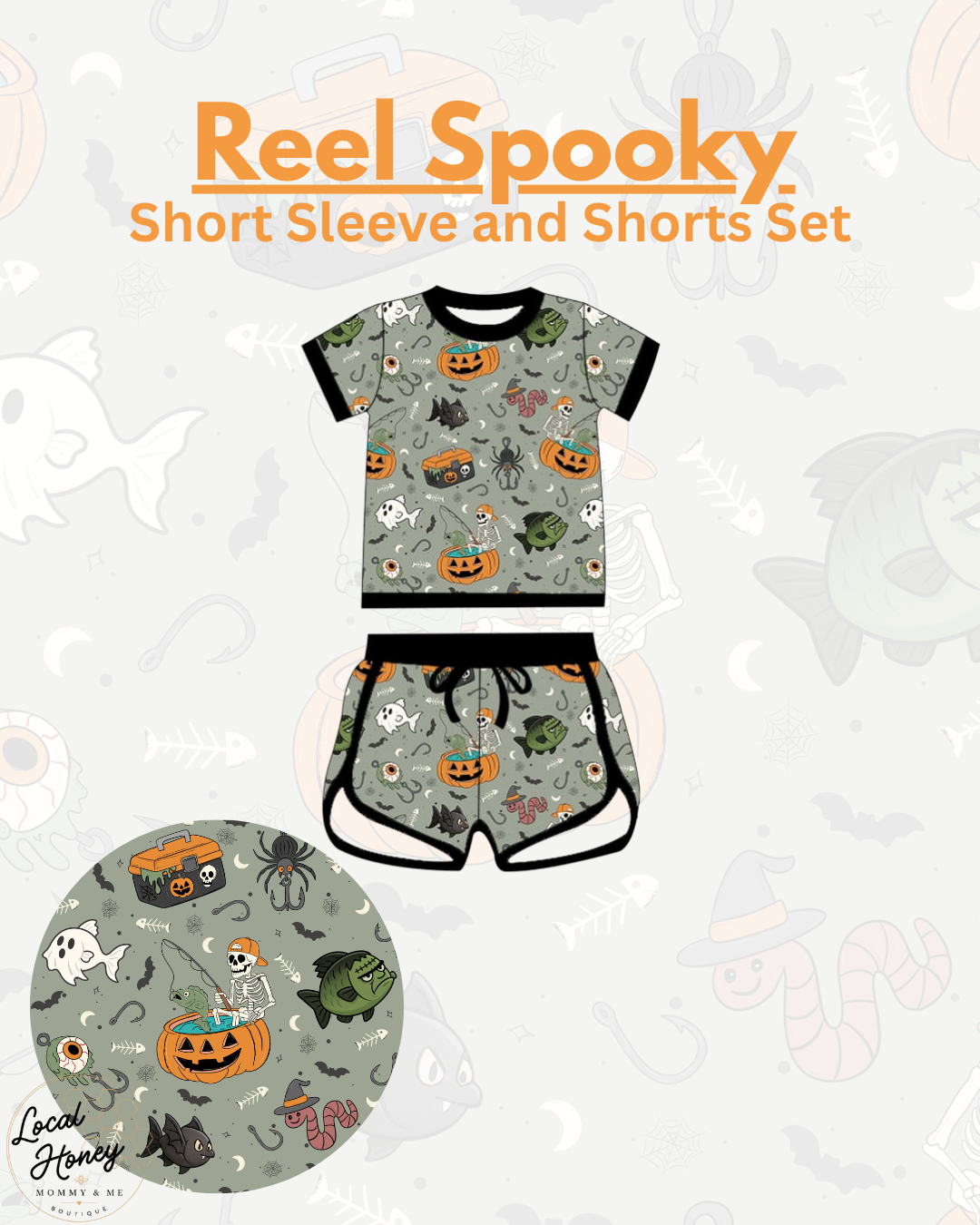 Pre order Reel Spooky Short Sleeve and Shorts