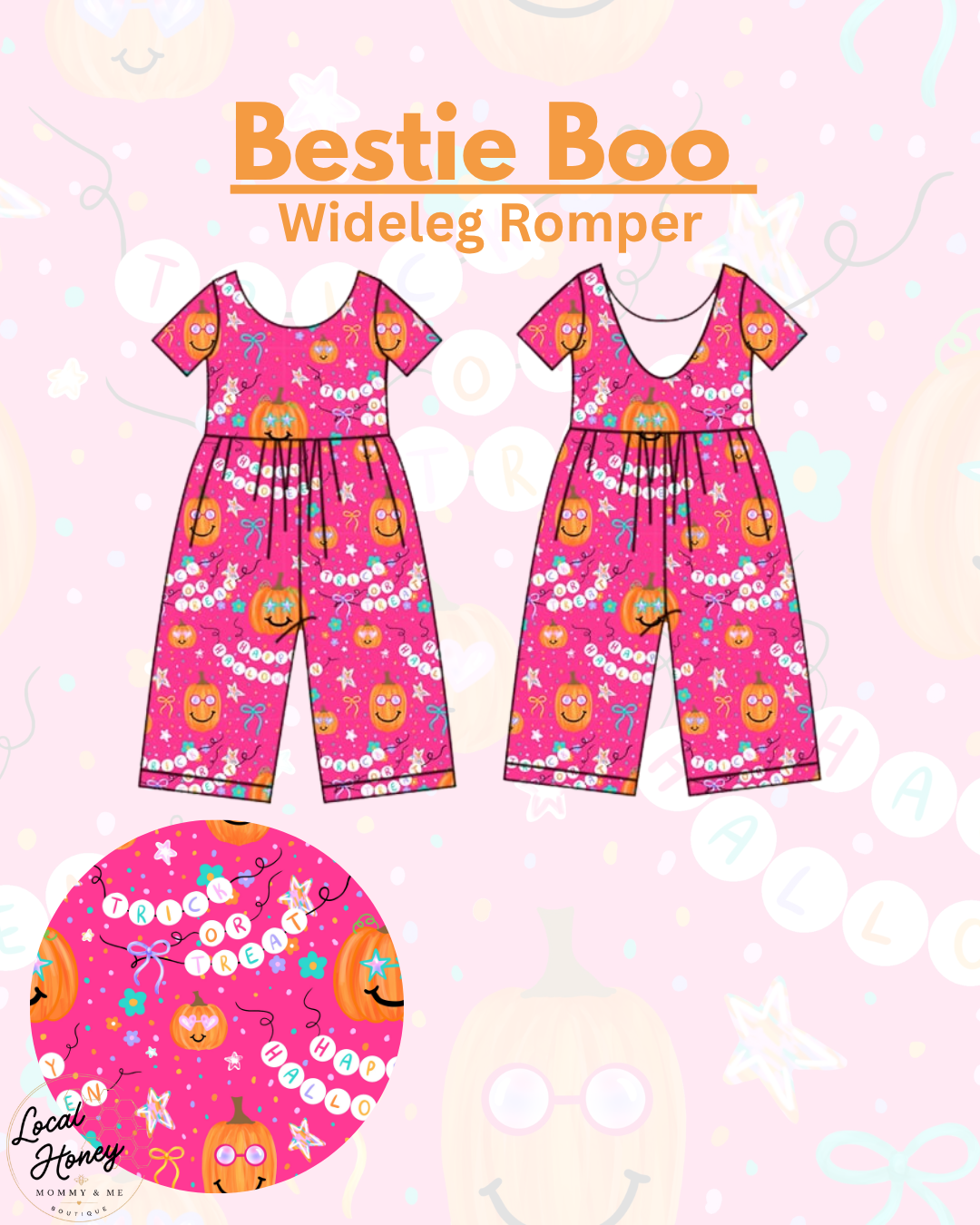 Pre order Bestie Boo Wideleg Romper