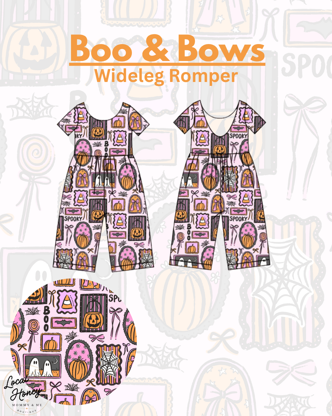 Pre order Boo & Bows Wideleg Romper