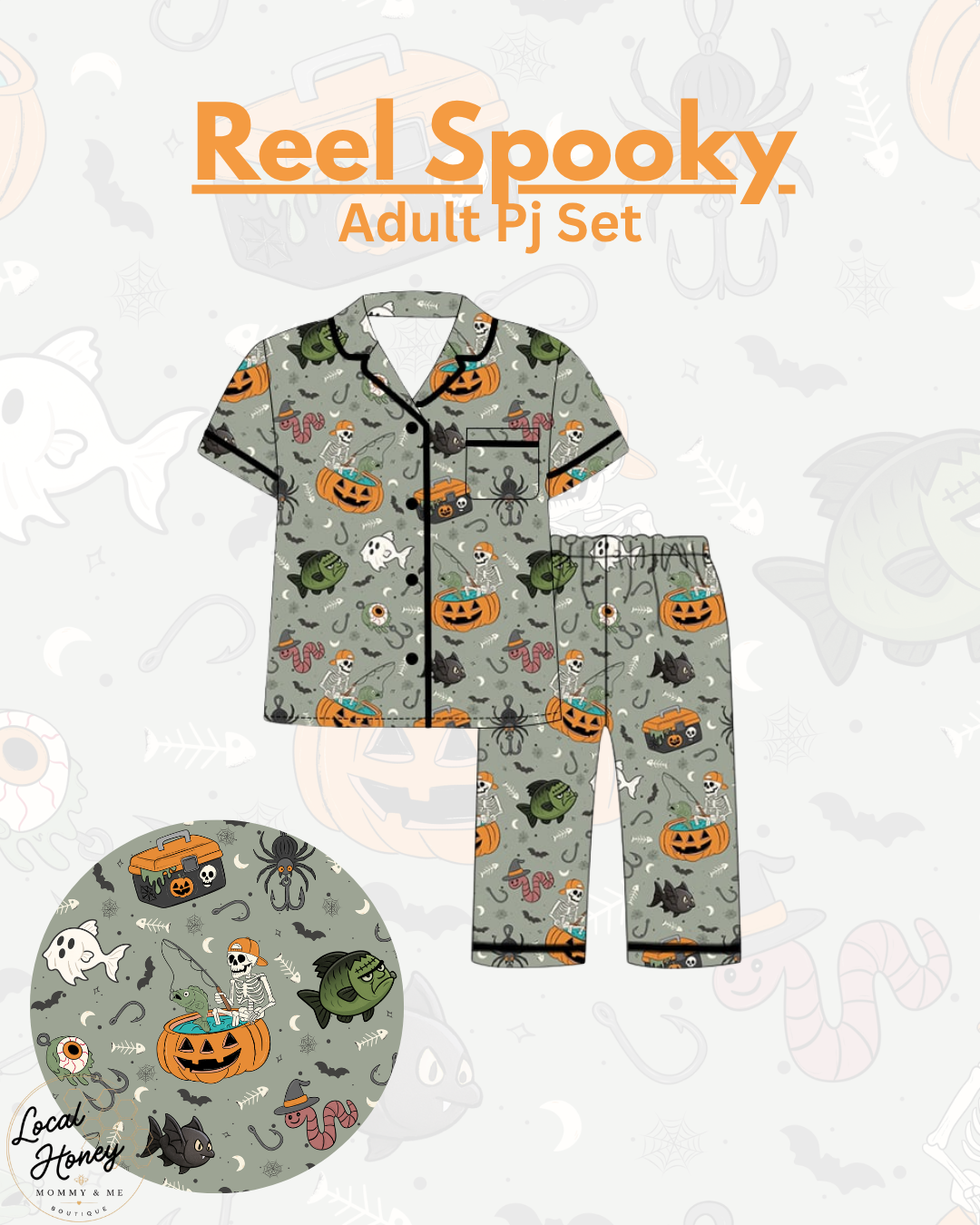 Pre order Reel Spooky Adult pj set
