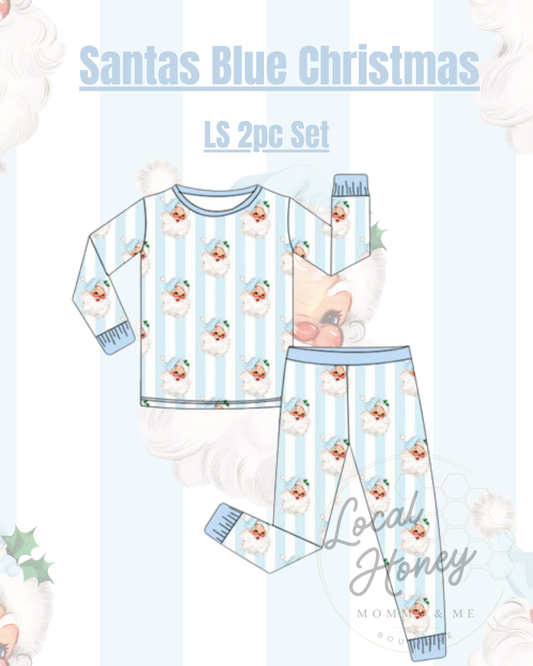 Pre order LS Set Santa’s Blue Christmas