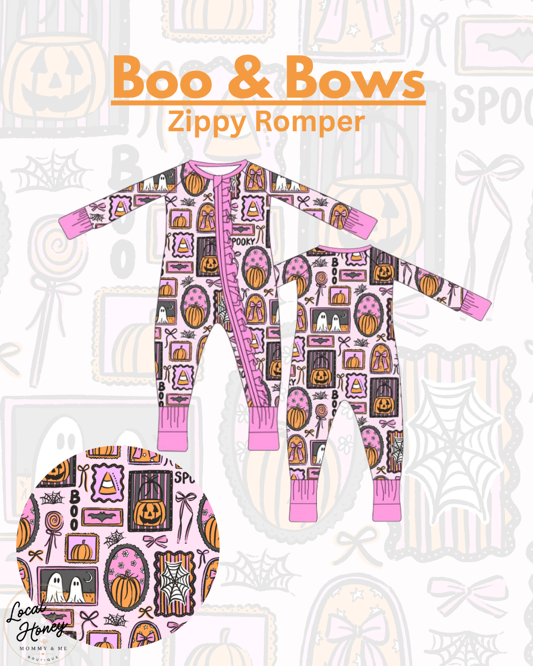 Pre Order Boo & Bows Zippy