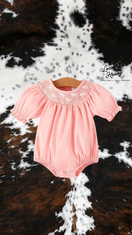 Smocked Pink Onesie