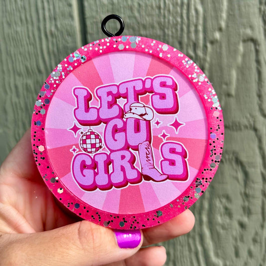 Lets go Girls Round Freshie - Fragrance: Pink Sands