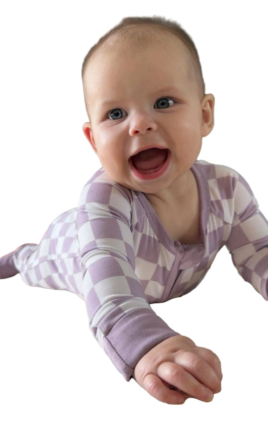 Purple Check Bamboo Zippy