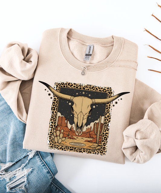 Leopard Longhorn Crewneck