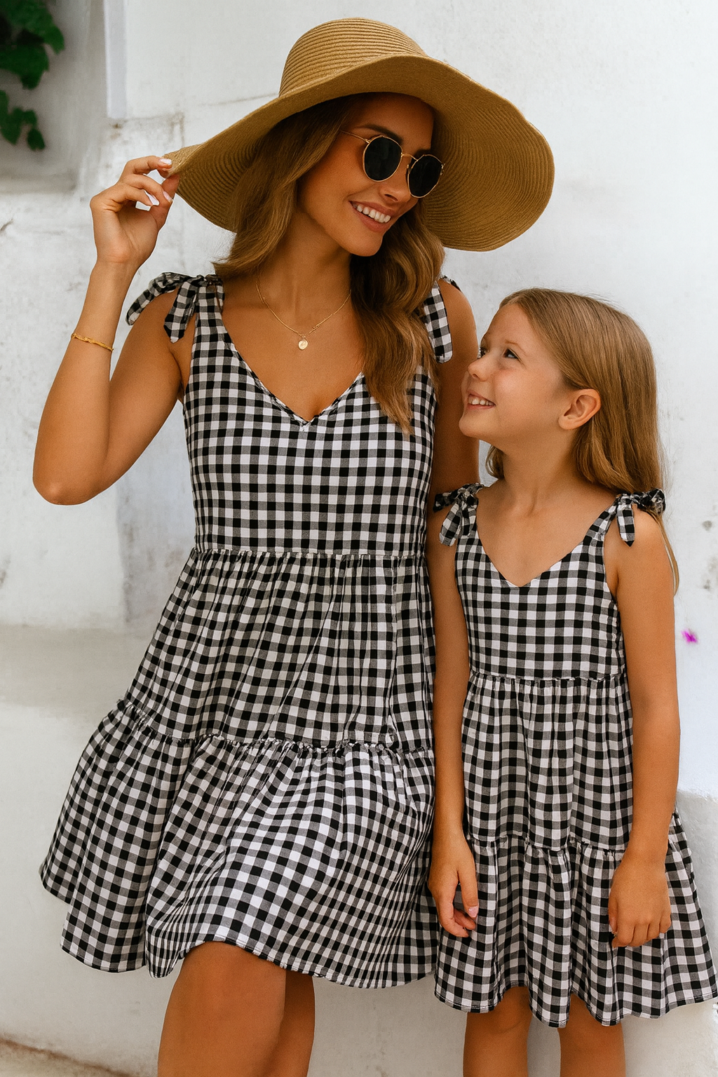 Mommy & Me Gingham Ruffle Dress