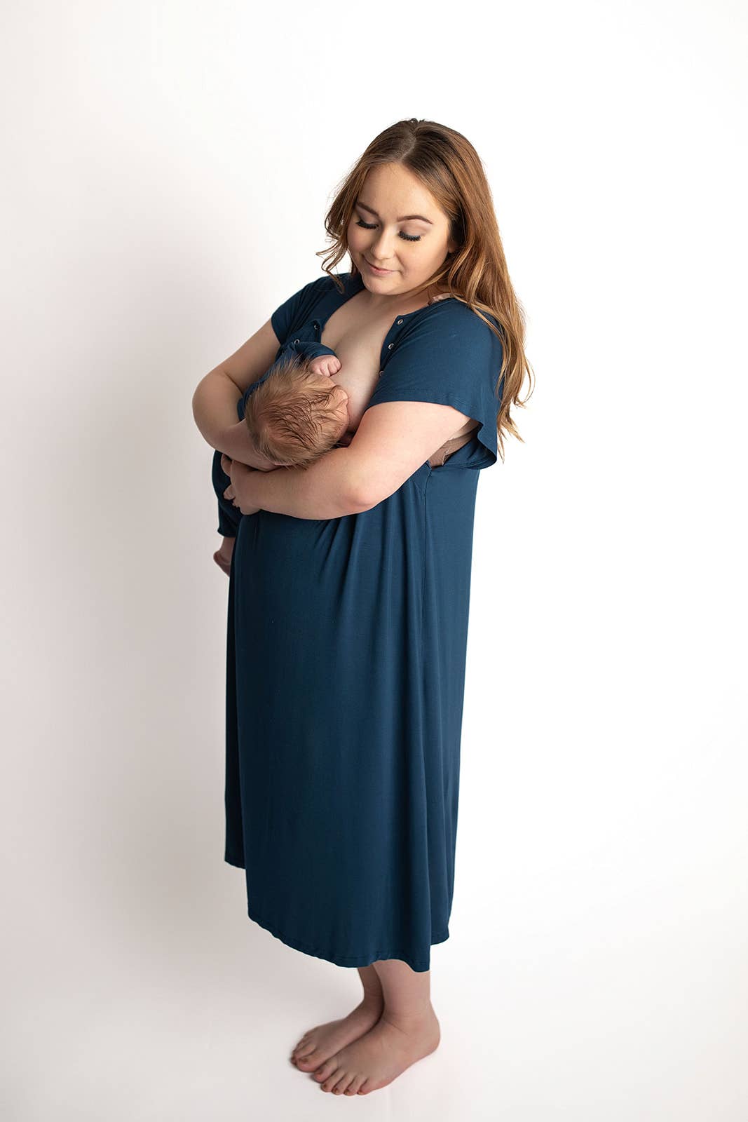 Navy Blue Knotted Gown with Knotted Hat